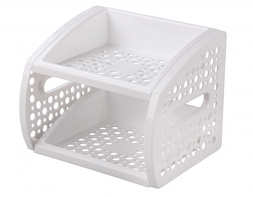 Альтернатива м6318 Этажерка настольная 2-х ярусная (белый)