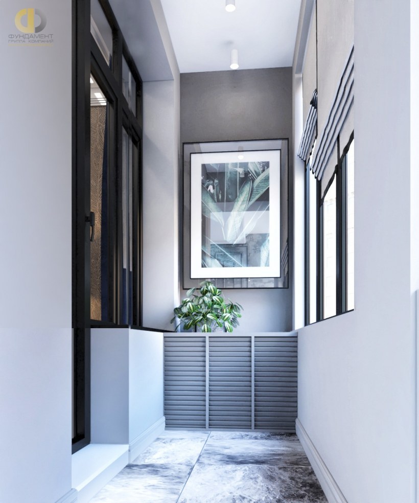 Серый балкон