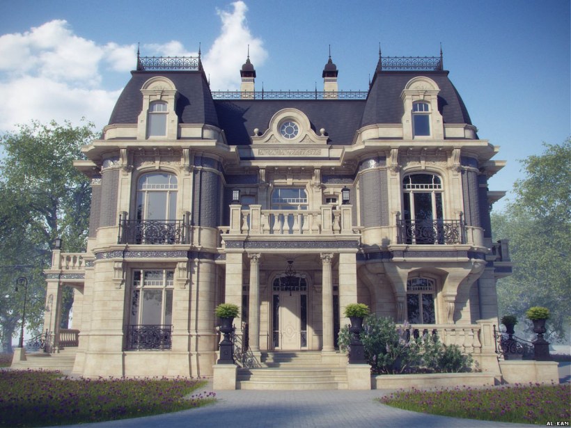 Двухэтажный особняк в стиле Ампир в Москве