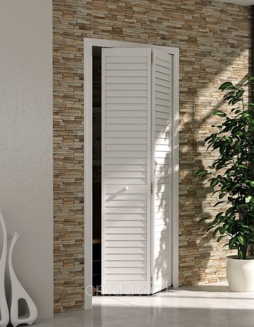 Дверь складная ПВХ 82х203см 018 белый, монолит