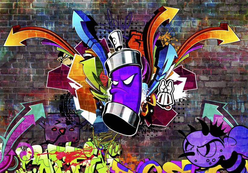 Фотообои стена с граффити