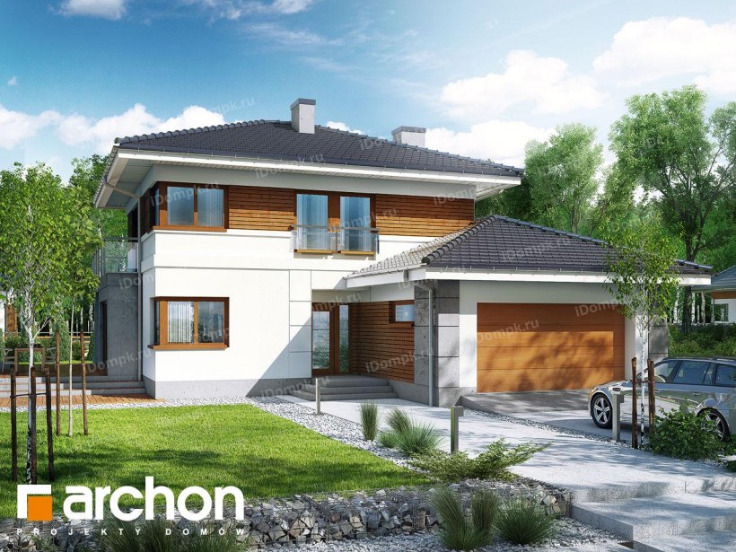 Одноэтажный дом с гаражом