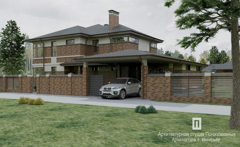 Одноэтажный дом с мансардой 150кв