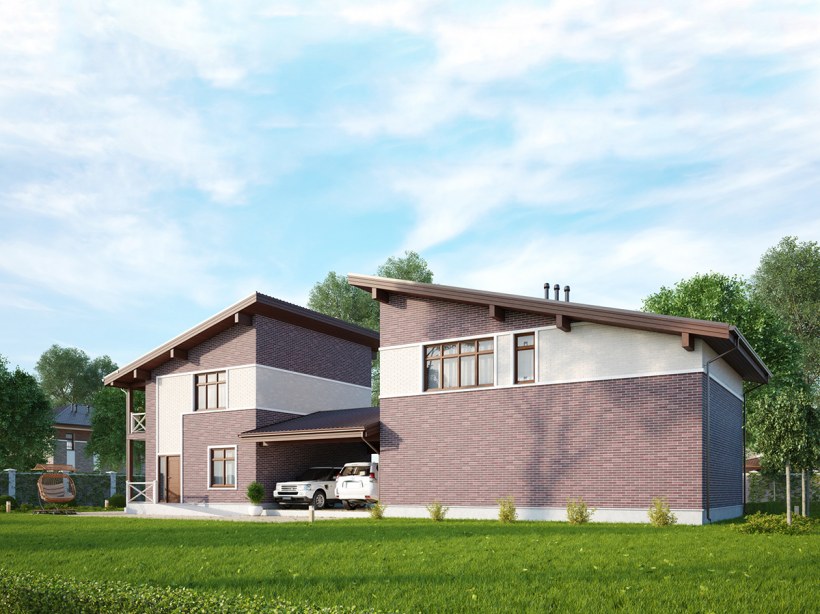 Одноэтажный жилой дом с гаражом