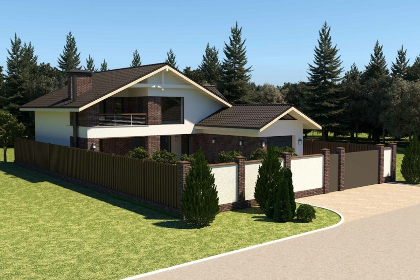 Дом с гаражом и беседкой