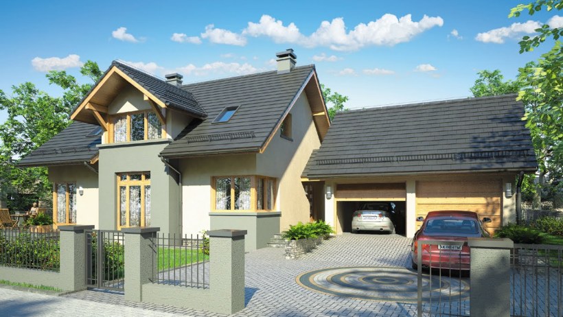 Дом с гаражом и беседкой