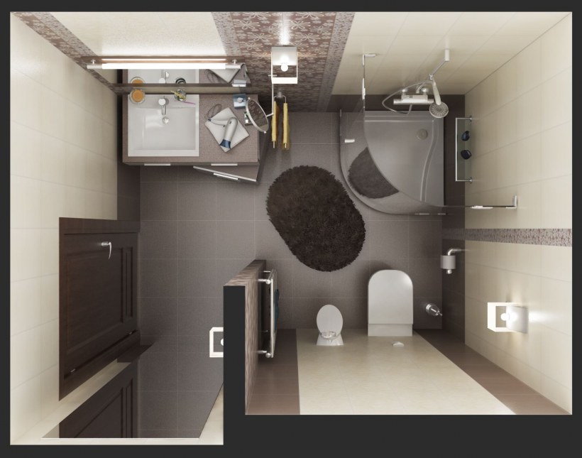 Ванные комнаты вид сверху