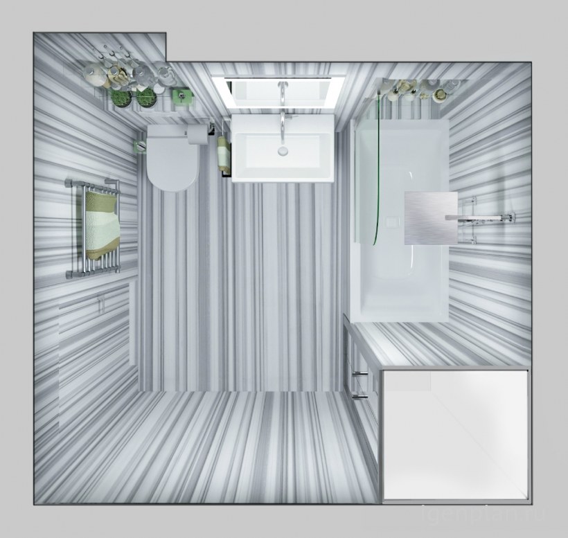 Ванная комната вид сверху