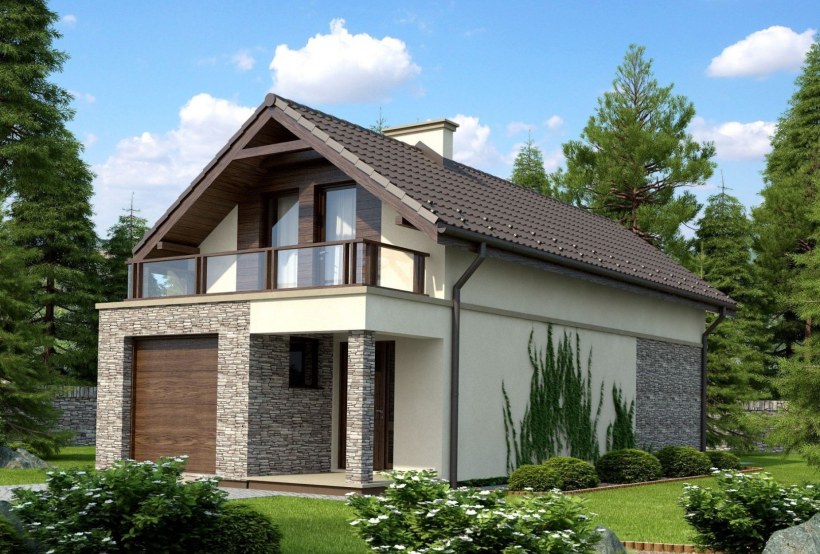 Дом с гаражом на узком участке