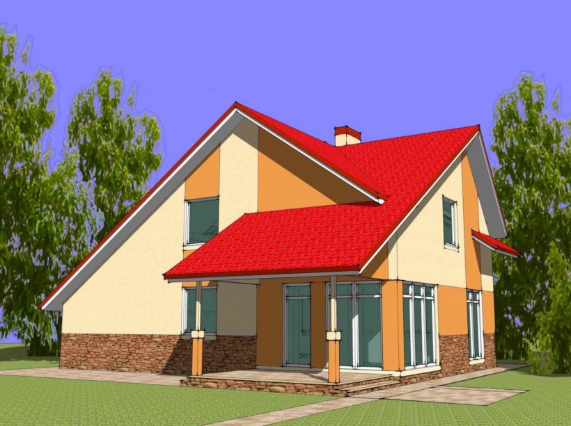 Проекты домов с мансардой без гаража