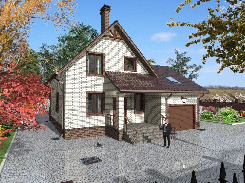 Мансардный дом с гаражом