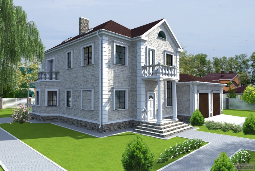 Трехэтажный дом с мансардой