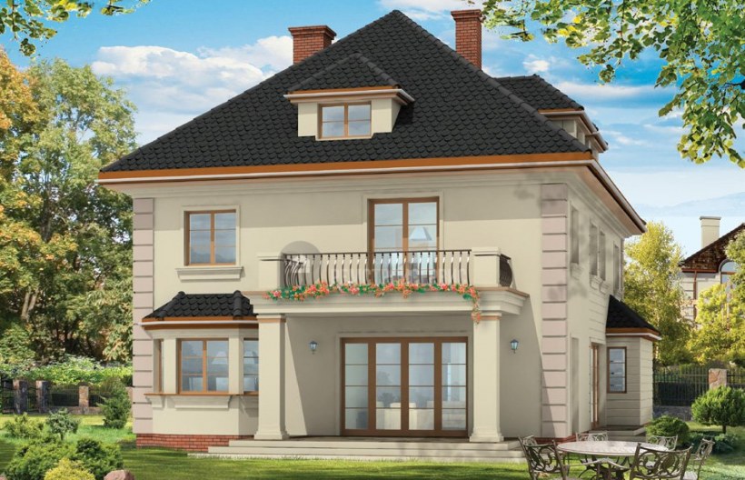 Маленький двухэтажный дом с балконом