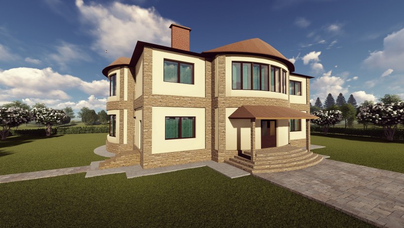 Проект коттедж двухэтажный 8-10