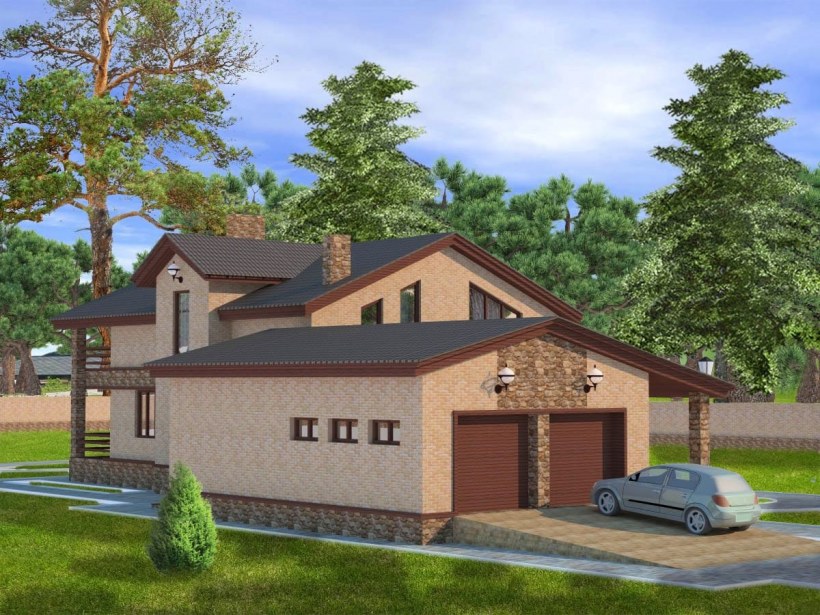 Дом с гаражом и беседкой