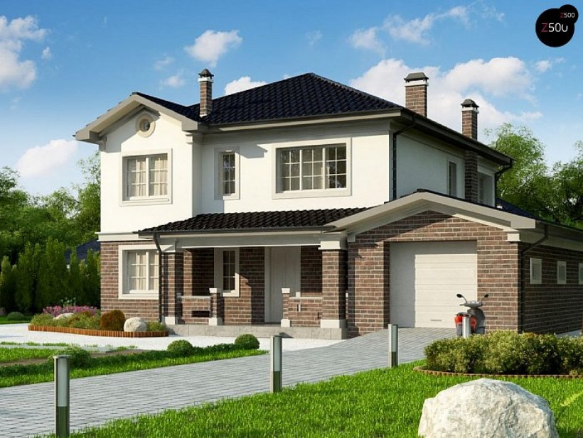 Двухэтажный дом с гаражом