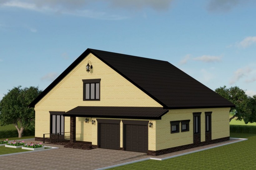 Проект одноэтажного дома с мансардой в РЮО
