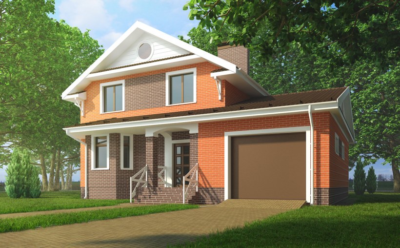 Небольшой коттедж с гаражом