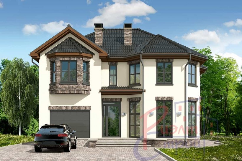 Красивый двухэтажный дом с гаражом