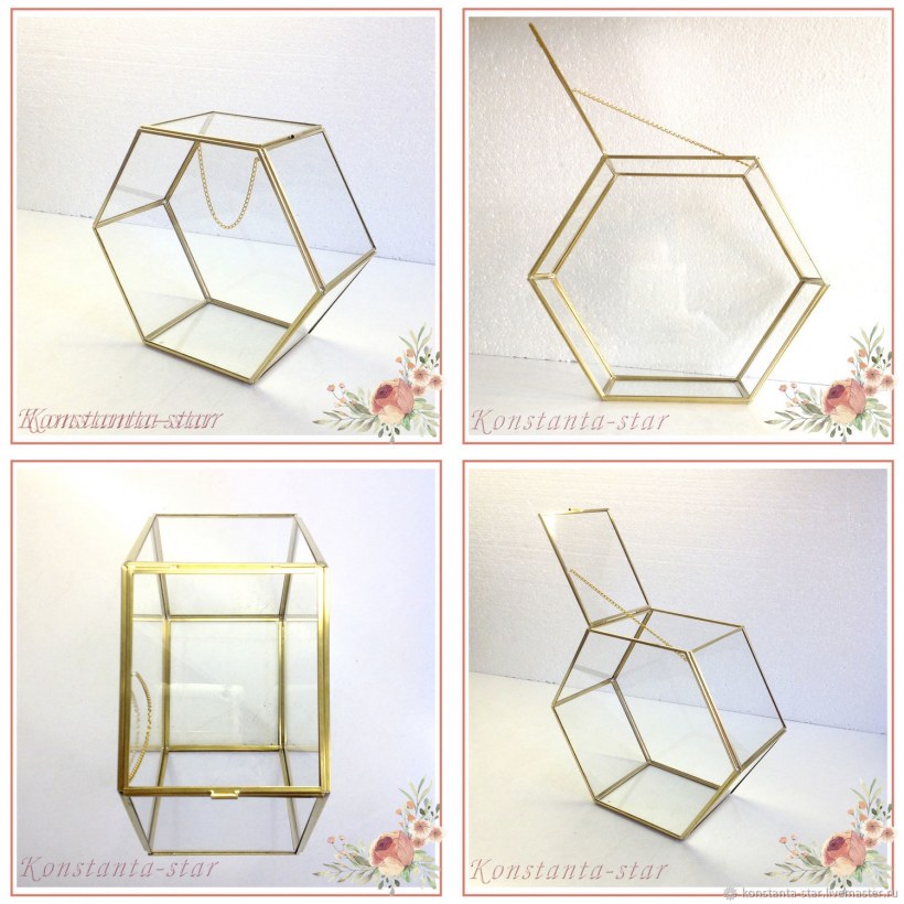 380142 Шкатулка Valleta Янтарный стекло