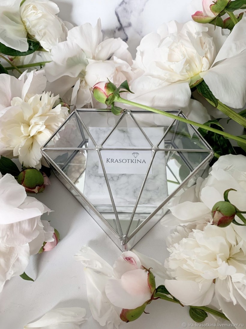 Стеклянная шкатулка для колец