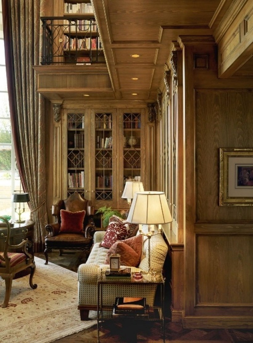 Английская библиотека интерьер