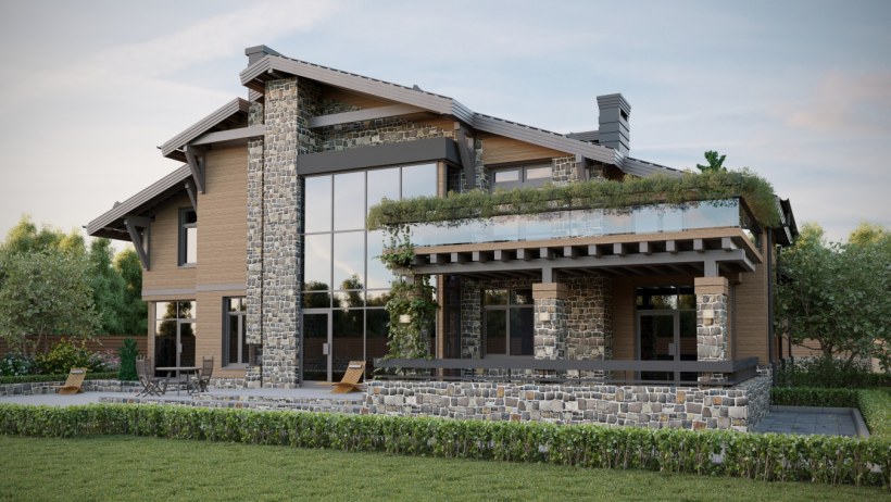 Фасад Шале в современном стиле