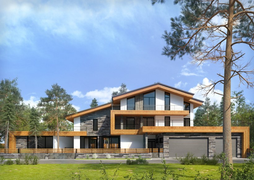 Современные коттеджи в стиле Шале