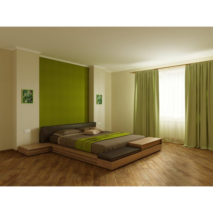 Светло зеленая спальня
