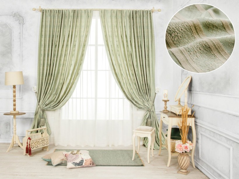Шторы фисташкового цвета