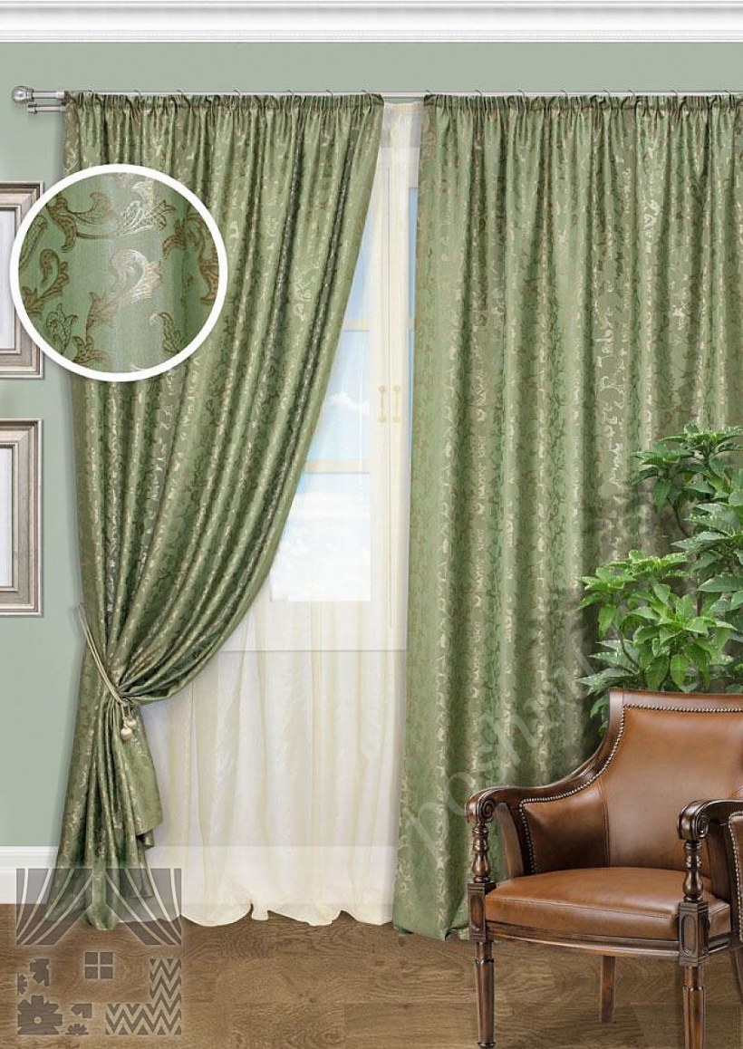 Шторы фисташкового цвета