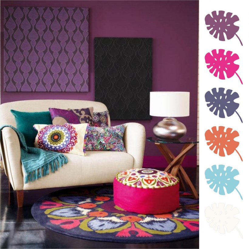 Стиль этно интерьере фиолетовый
