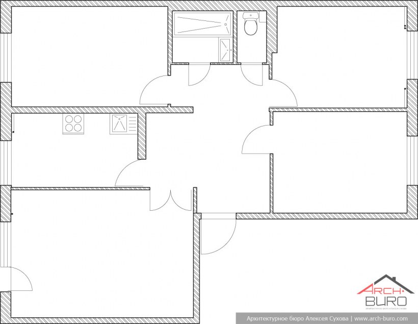 Перепланировка трехкомнатной квартиры в панельном доме 5 этажей