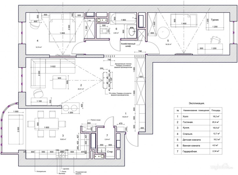 План расстановки мебели