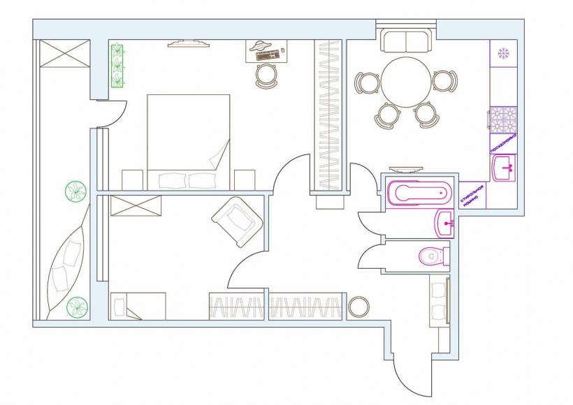Объединение 2 квартир планировка