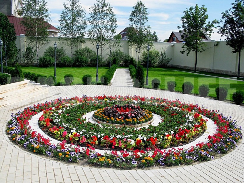 Цветники вдоль дорожек на даче