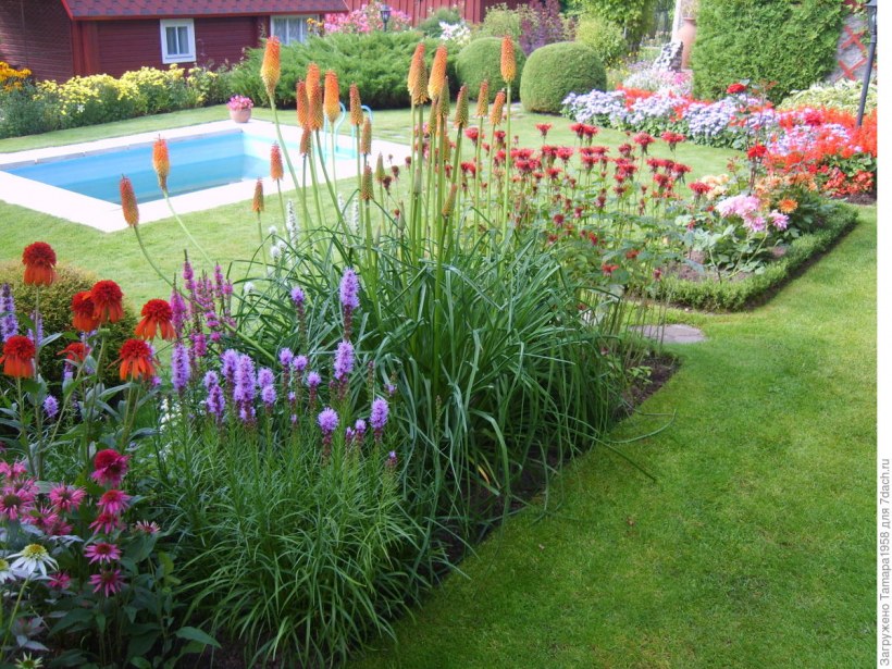 Цветник на газоне