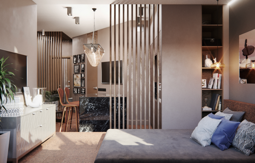 Стильная перегородка для зонирования