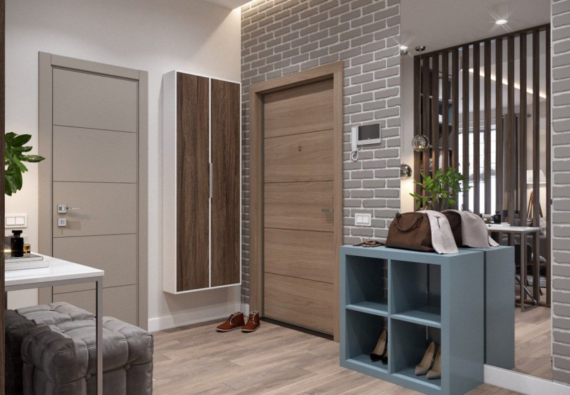 Гостиная и прихожая в одном стиле