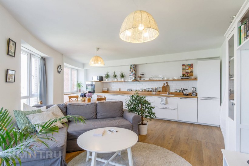 Кухня гостиная в скандинавском стиле