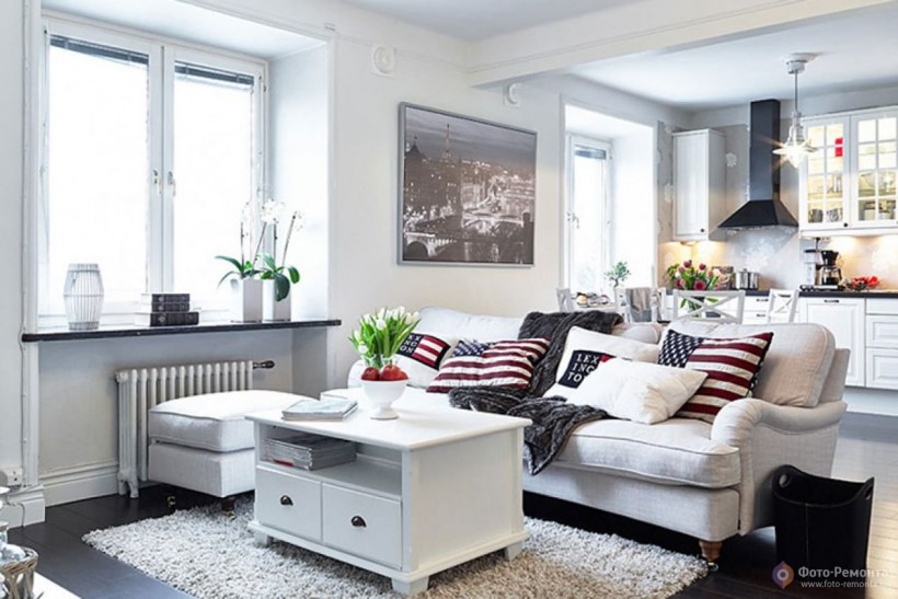 Красивые кухни гостиные в скандинавском стиле