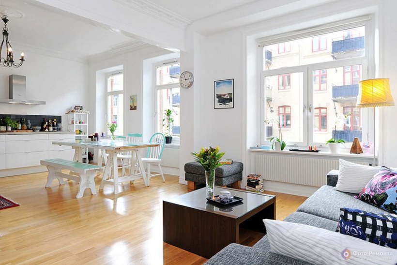 Квартира студия в скандинавском стиле