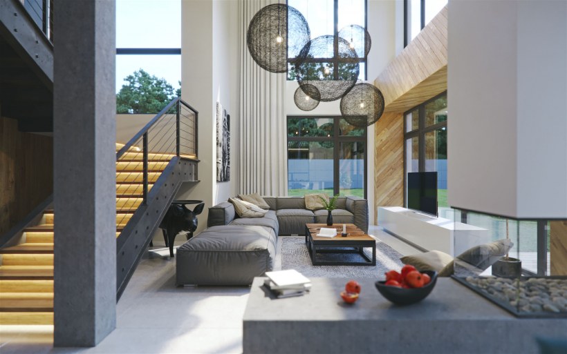 Двухэтажная квартира с панорамными окнами