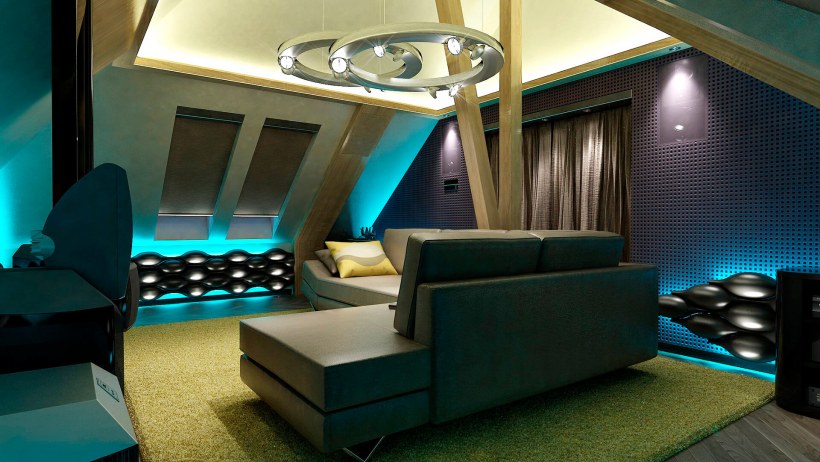 Домашний кинотеатр на мансарде