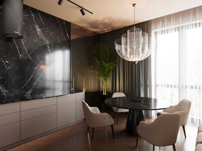 Интерьер в зелёных тонах прихожая Холл