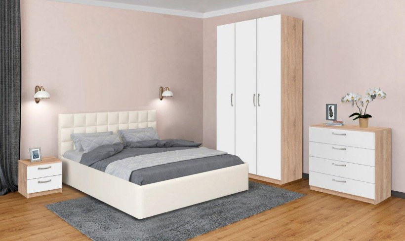 Спальня Лотос белый глянец Боровичи