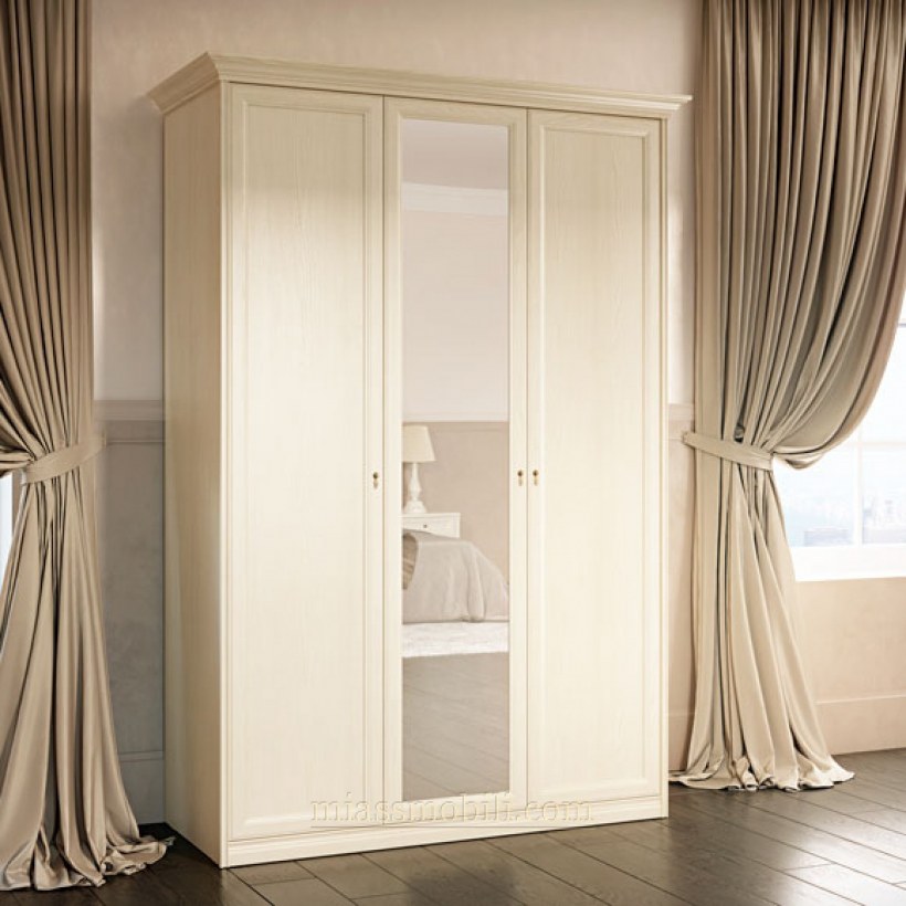 Шкаф 3-дверный для платья и белья Ekaterina крем