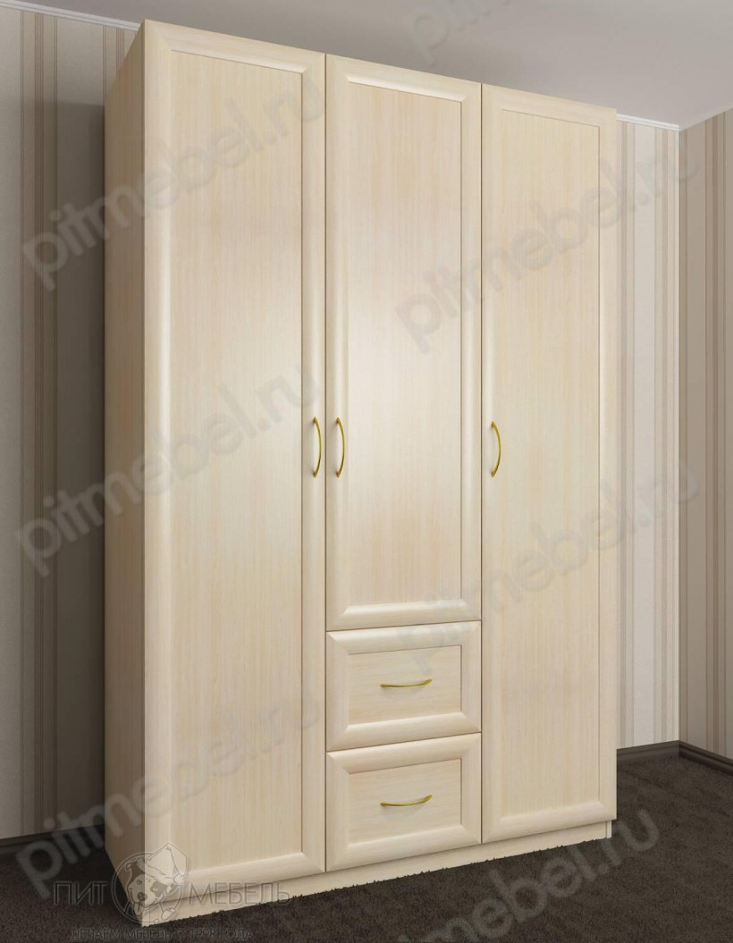 Шкаф платяной молочный дуб