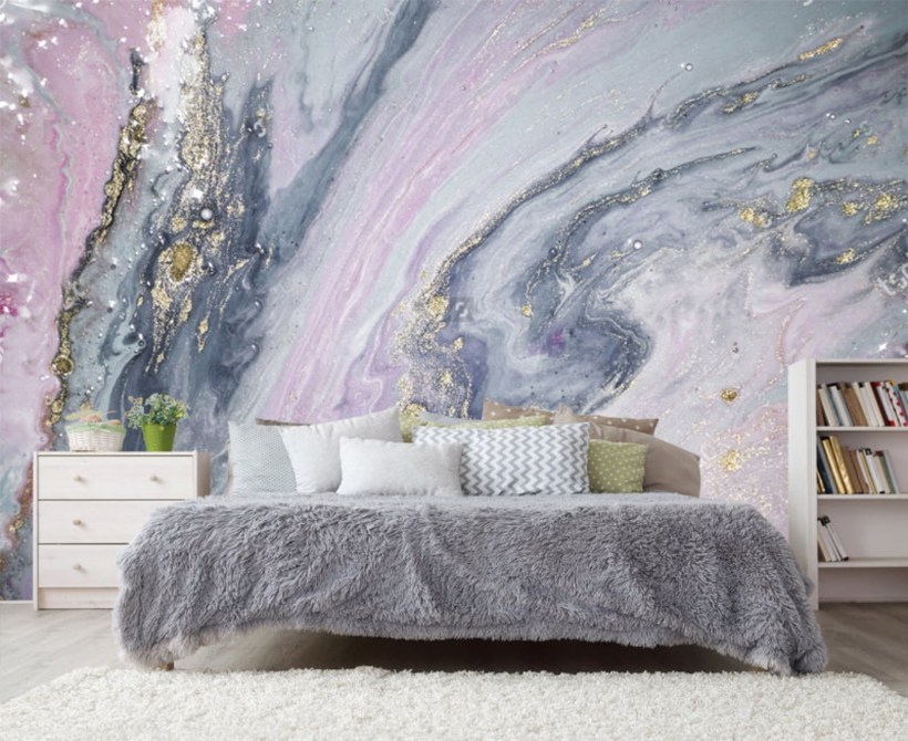 Спальня мрамор и дерево