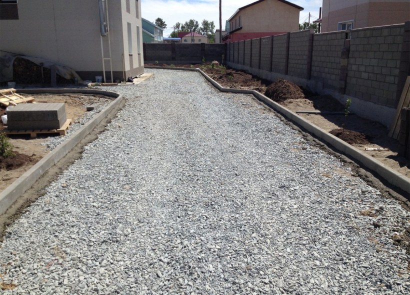 Гравийная обочина у дороги